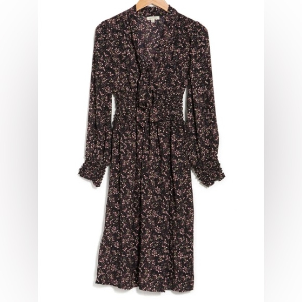 Max Studio Black Buttoned Tie Front Sundress